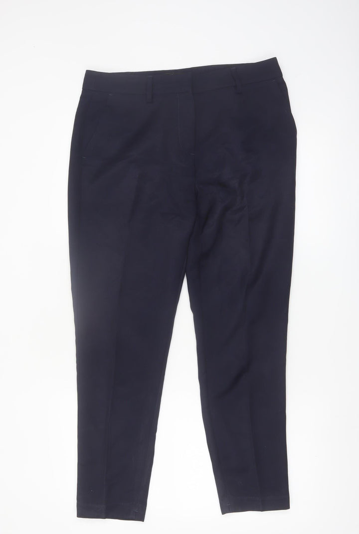Next Womens Black Straight Leg Trousers Size 12 Regular