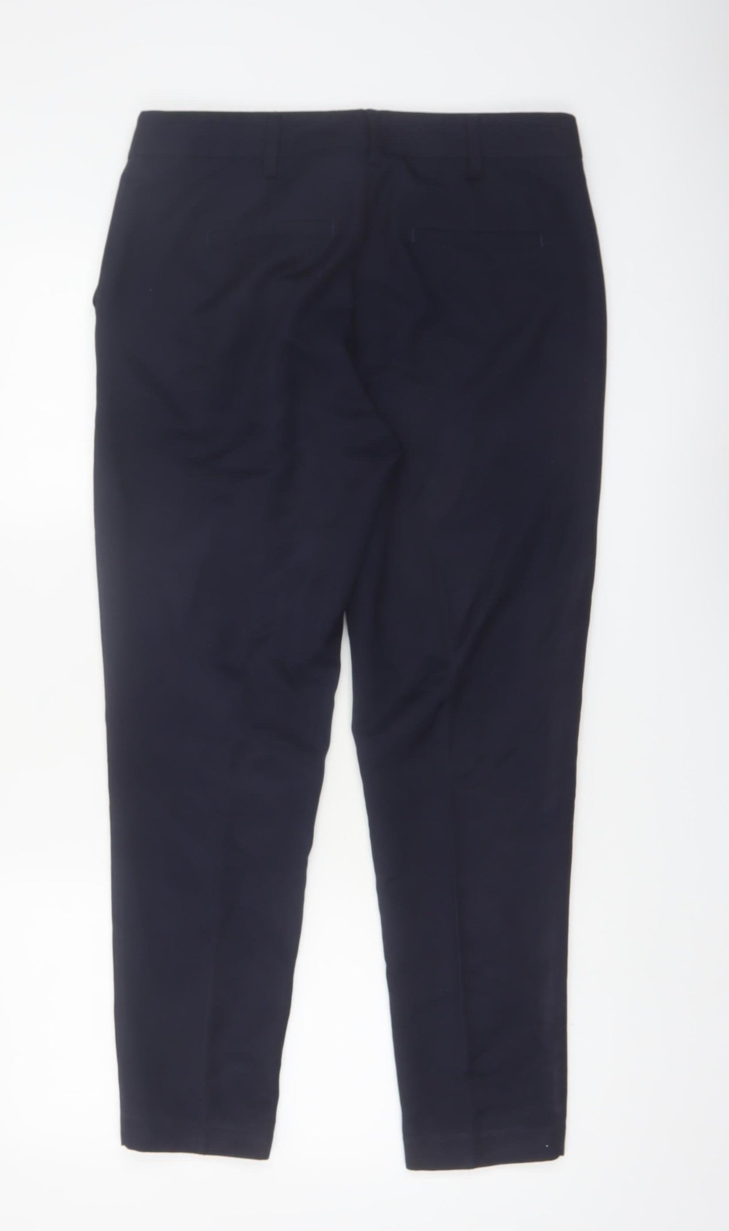Next Womens Black Straight Leg Trousers Size 12 Regular