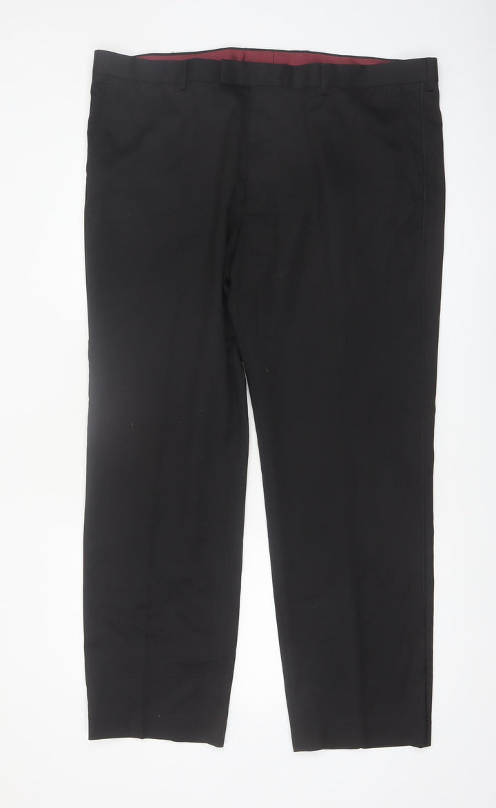 Marks and Spencer Men's Black Regular Fit Dress Trousers 42W 31L