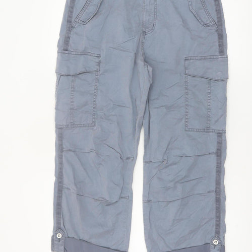 Marks and Spencer Womens Grey Cargo Trousers Size 12 Regular Lightweight