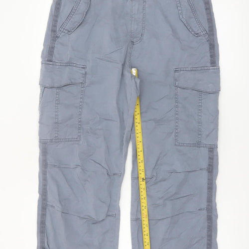 Marks and Spencer Womens Grey Cargo Trousers Size 12 Regular Lightweight