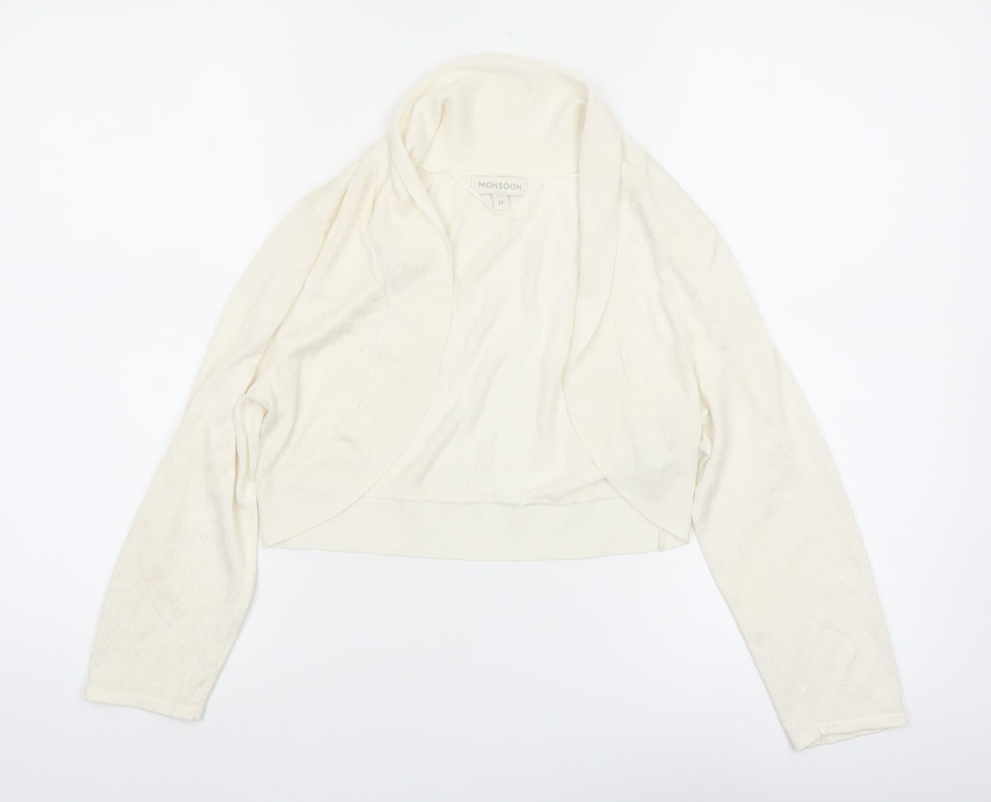 Monsoon Women’s Ivory Knit Bolero Shrug Cardigan Size M