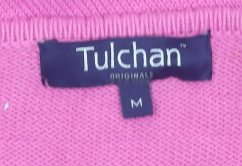 Tulchan Women Pink Embroidered Cotton Button Jacket M