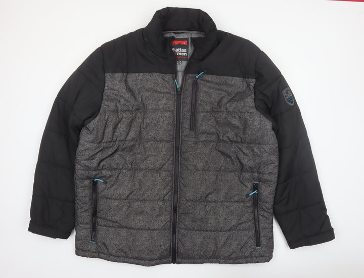 Atlas For Men 3XL Grey Insulated Puffer Jacket Lightweight Casual Outerwear