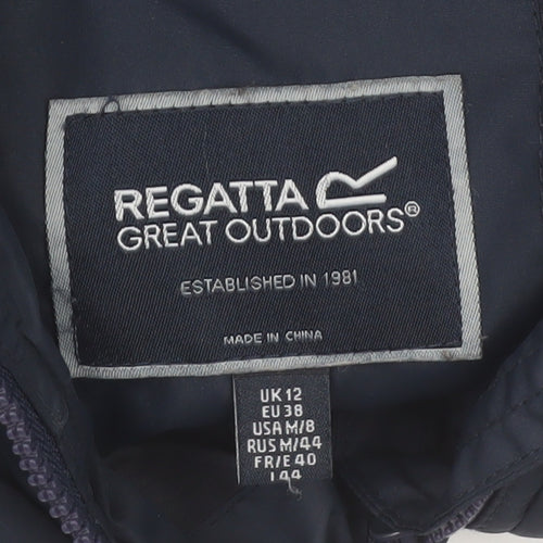 Regatta Women's Blue Long Puffer Coat Size 12 Hooded Winter Jacket