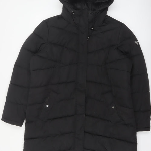 Dare 2B Womens Black Puffer Winter Coat Size 18 Hooded Long