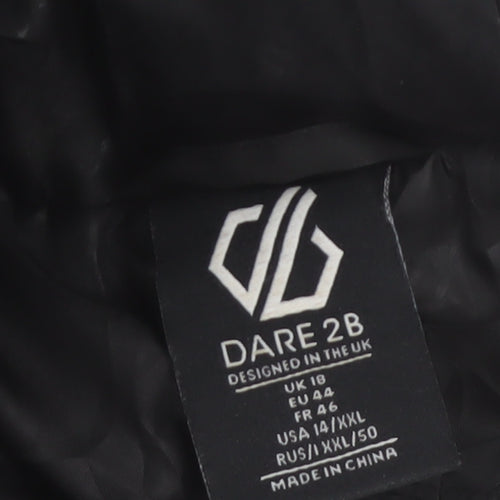 Dare 2B Womens Black Puffer Winter Coat Size 18 Hooded Long