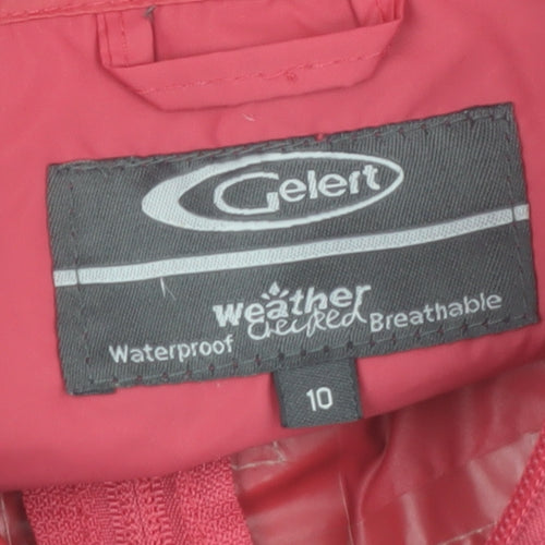 Gelert Womens Pink Waterproof Hooded Rain Jacket Size 10