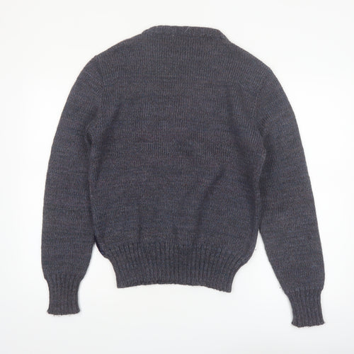 Tricots St. Raphael Mens Grey Argyle Wool Jumper Small