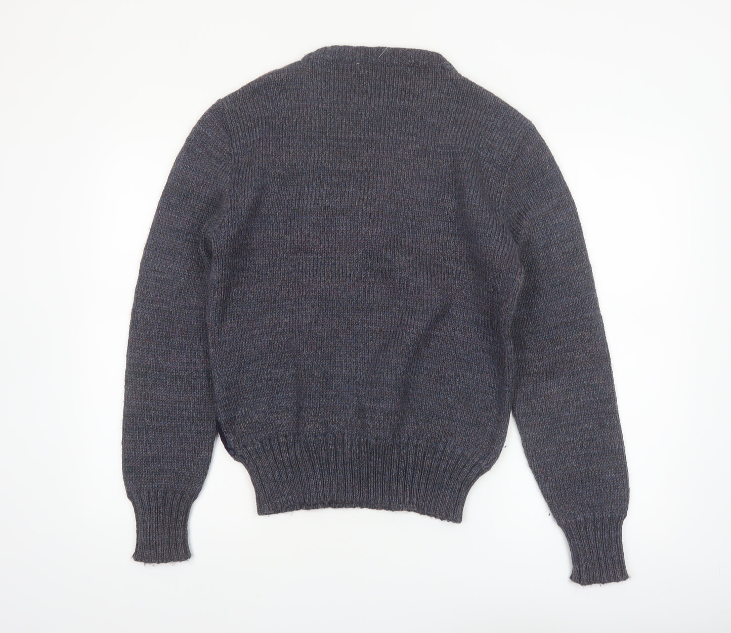 Tricots St. Raphael Mens Grey Argyle Wool Jumper Small
