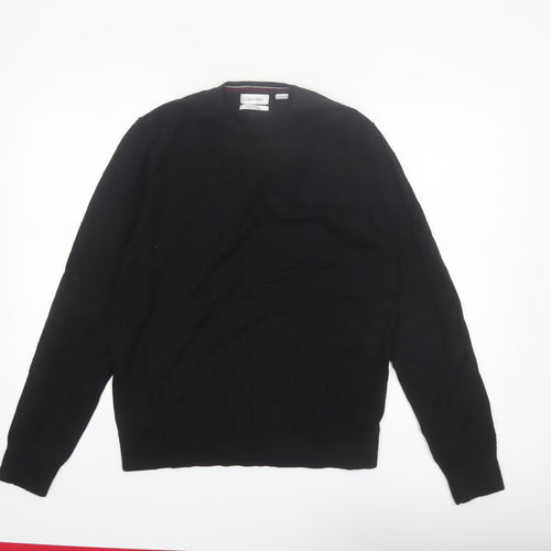 Calvin Klein Men’s Black Merino Wool Crew Neck Jumper Size L