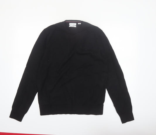 Calvin Klein Men’s Black Merino Wool Crew Neck Jumper Size L
