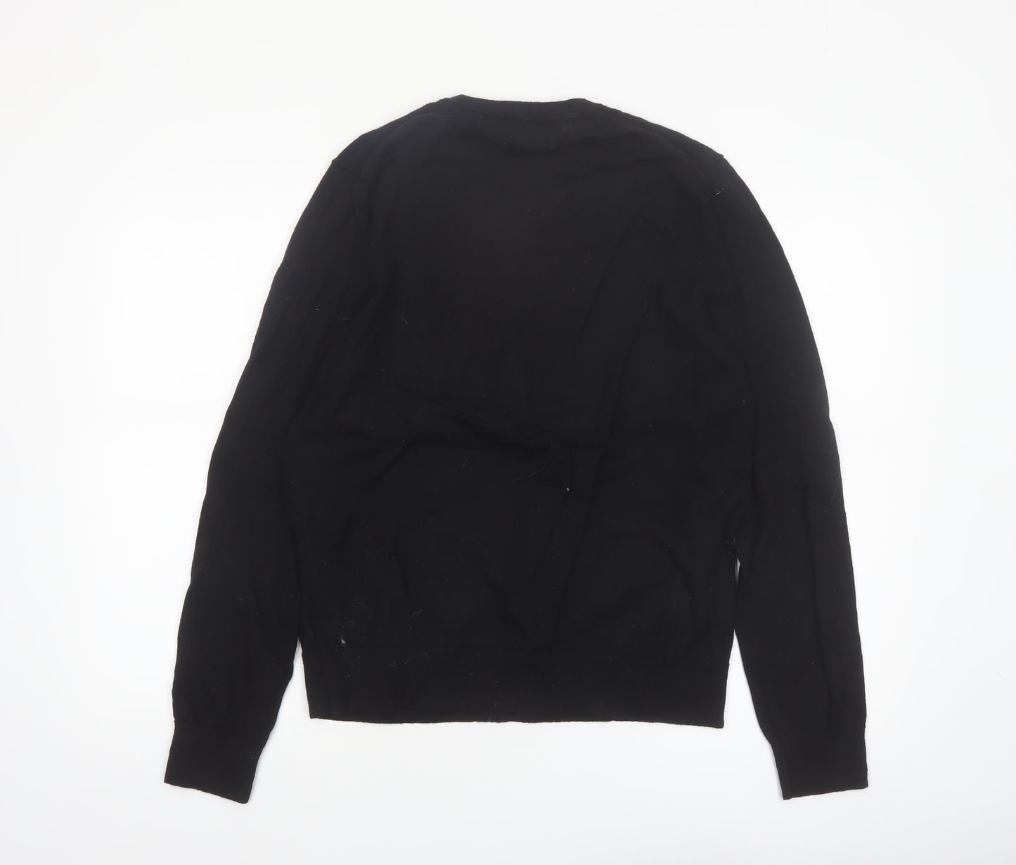 Calvin Klein Men’s Black Merino Wool Crew Neck Jumper Size L