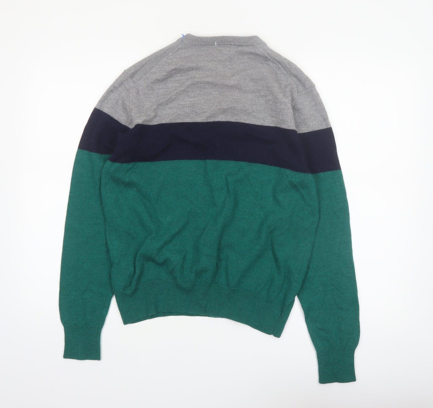 Brooks Brothers Men's Green Wool V-Neck Pullover Jumper Size L