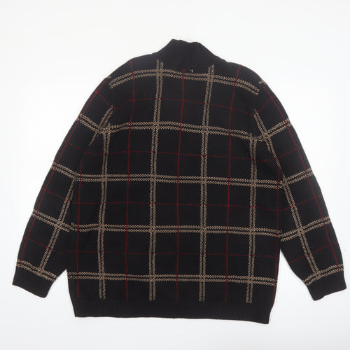 Ralph Lauren Men's Black Check Cotton 1/4 Zip Jumper XL