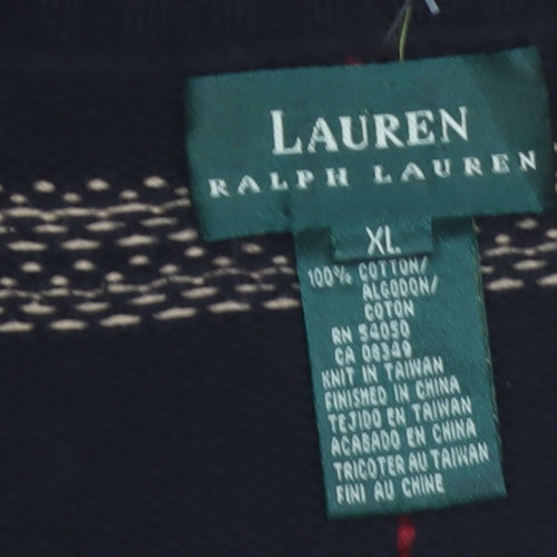 Ralph Lauren Men's Black Check Cotton 1/4 Zip Jumper XL