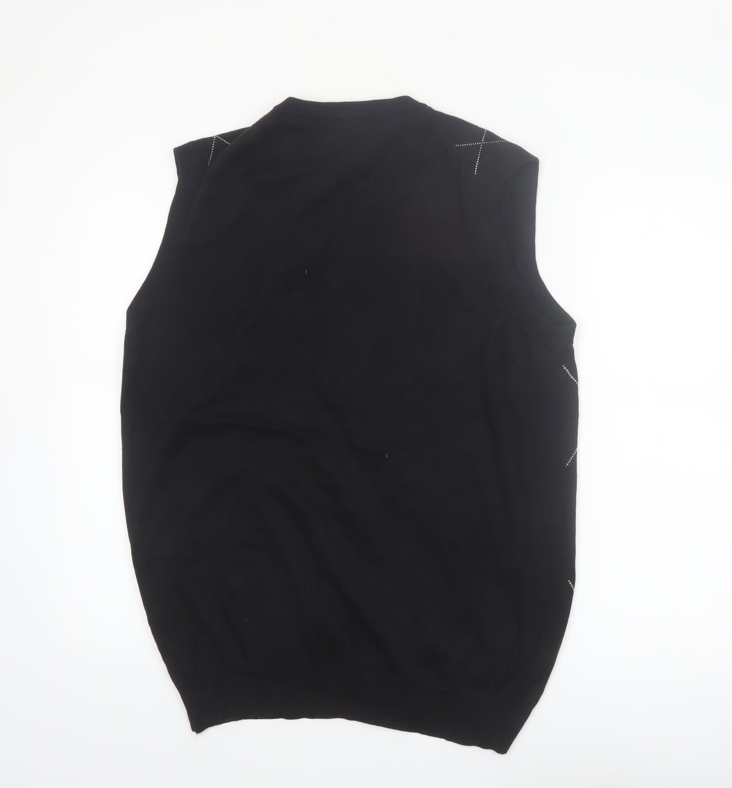 PING Mens Black Argyle Cotton Golf Vest M Sleeveless Classic Knit