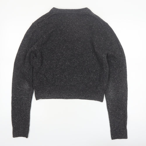 Beyond Retro Women's Grey Wool Blend Crew Neck Pullover Jumper Size S