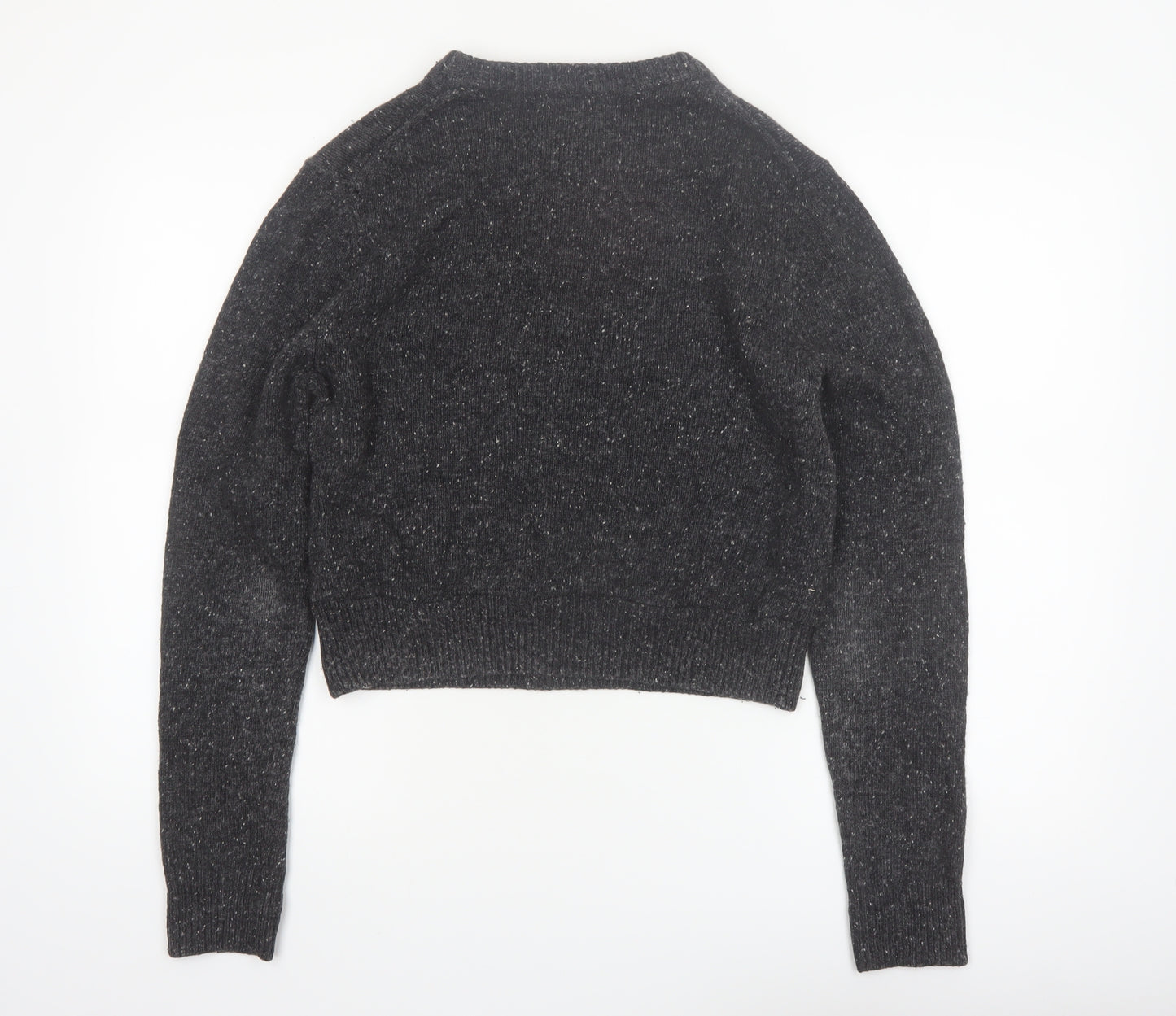 Beyond Retro Women's Grey Wool Blend Crew Neck Pullover Jumper Size S
