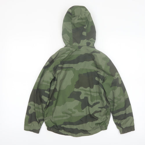 GAP Kids Boys Green Camouflage Hooded Windbreaker Jacket 6-7 Years