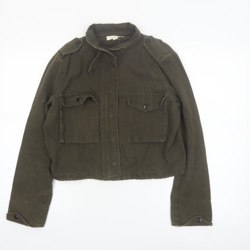 Honey Punch Women’s Green Military Jacket Cotton Cropped S
