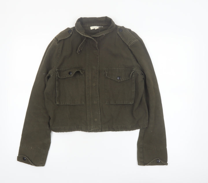 Honey Punch Women’s Green Military Jacket Cotton Cropped S