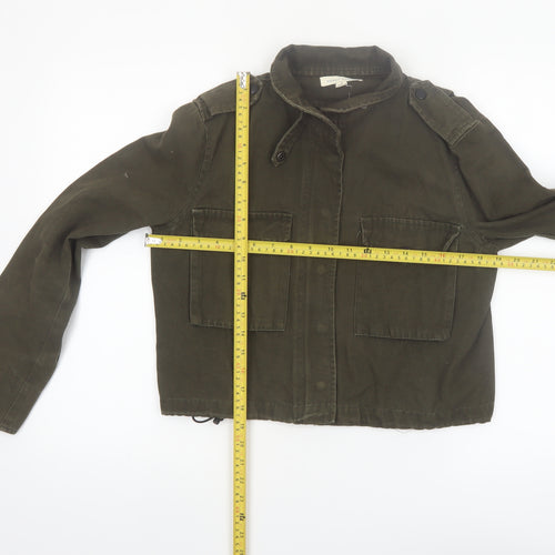 Honey Punch Women’s Green Military Jacket Cotton Cropped S