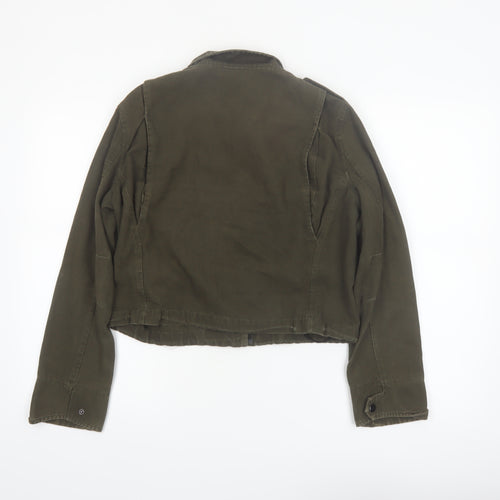Honey Punch Women’s Green Military Jacket Cotton Cropped S
