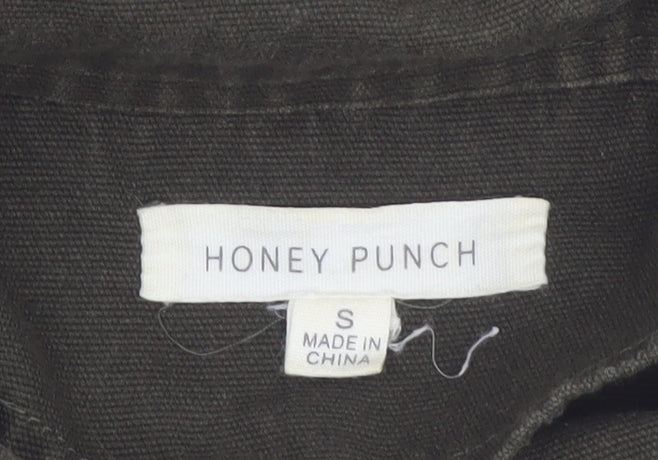 Honey Punch Women’s Green Military Jacket Cotton Cropped S