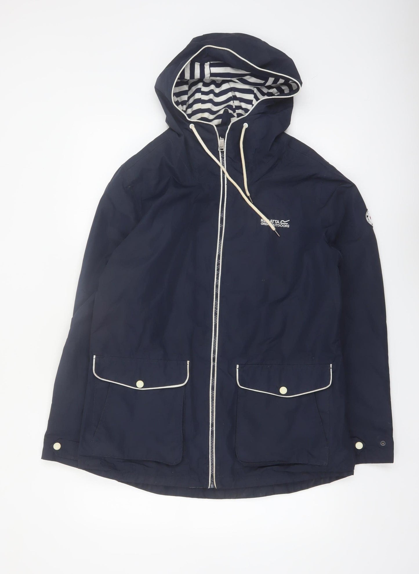 Regatta Womens Blue Waterproof Hooded Rain Coat Jacket UK 14