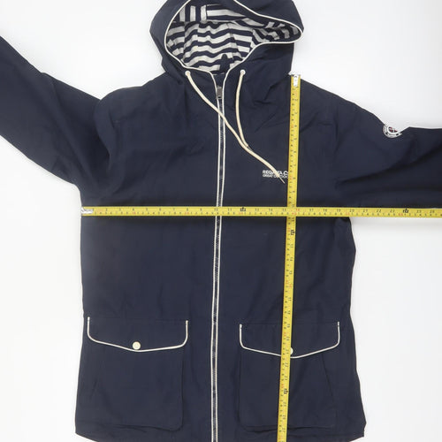 Regatta Womens Blue Waterproof Hooded Rain Coat Jacket UK 14
