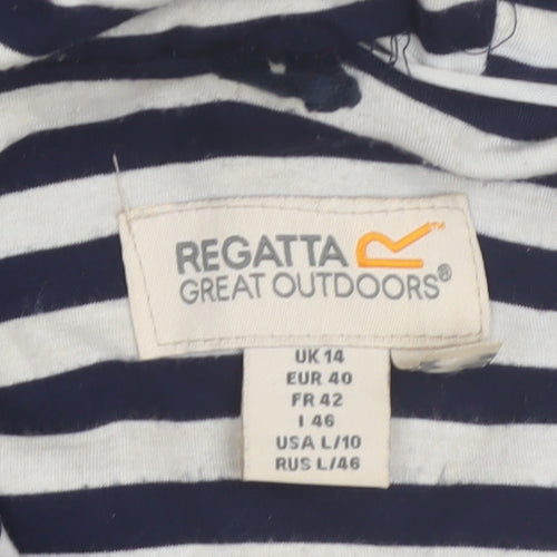 Regatta Womens Blue Waterproof Hooded Rain Coat Jacket UK 14