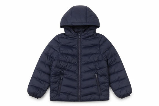 Marks and Spencer Boys Blue Puffer Jacket Hooded 7-8 Years Water Repellent