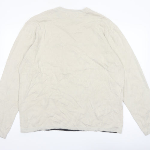 Aeropostale Men's Beige Crew Neck Pullover Jumper Size L Acrylic Knit