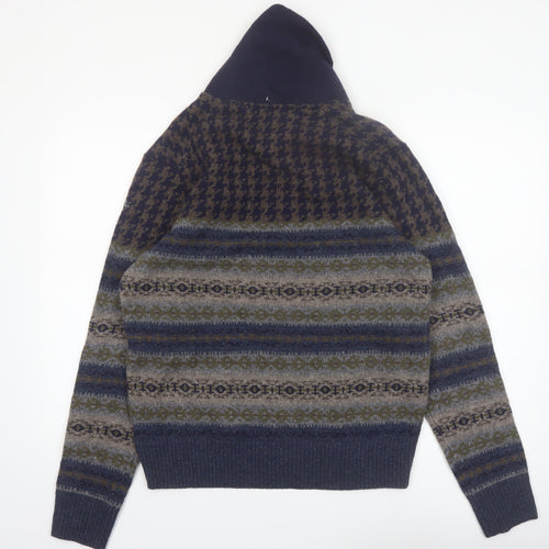 Tommy Hilfiger Men's Blue Fair Isle Wool Pullover Jumper M