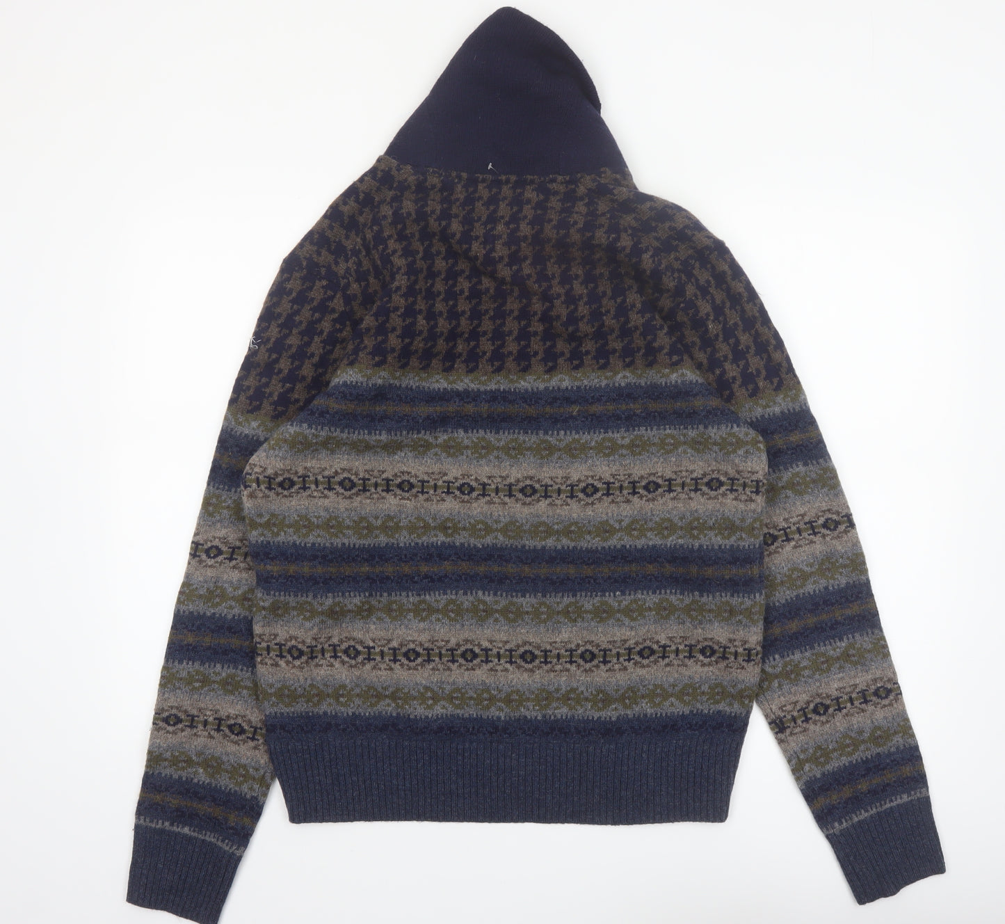 Tommy Hilfiger Men's Blue Fair Isle Wool Pullover Jumper M