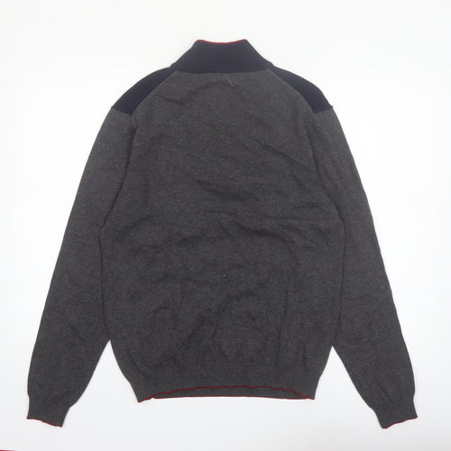 Roundtree & Yorke Men's Grey 1/2 Zip Knit Jumper Size M