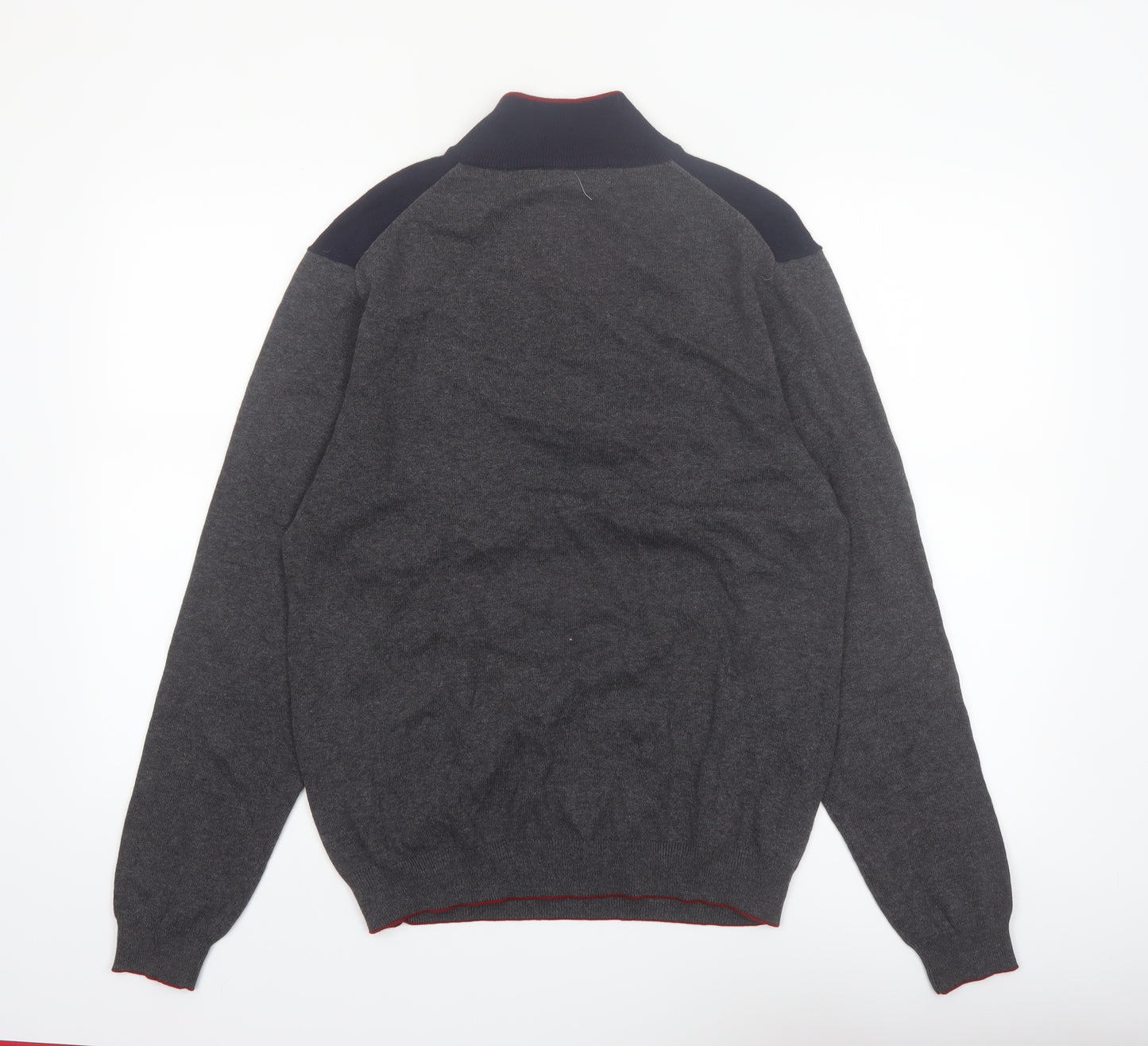 Roundtree & Yorke Men's Grey 1/2 Zip Knit Jumper Size M