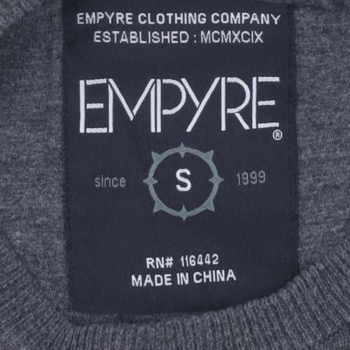 Empyre Men's Grey Green Brown Striped Cotton Pullover Jumper Size S