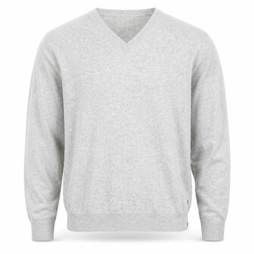 Nautica Mens Grey Cotton V-Neck Knit Jumper Size L