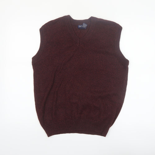 John Blair Men's Brown Sleeveless V-Neck Knit Vest Jumper Size S
