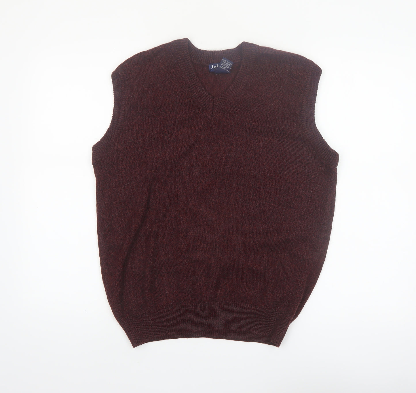 John Blair Men's Brown Sleeveless V-Neck Knit Vest Jumper Size S