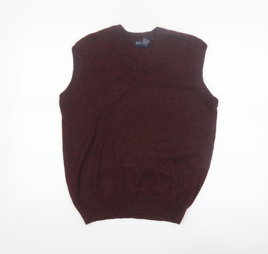 John Blair Men's Brown Sleeveless V-Neck Knit Vest Jumper Size S