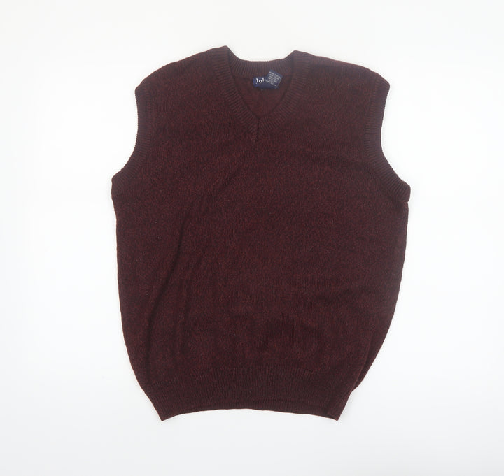 John Blair Men's Brown Sleeveless V-Neck Knit Vest Jumper Size S