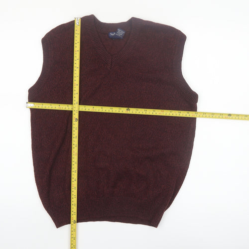 John Blair Men's Brown Sleeveless V-Neck Knit Vest Jumper Size S