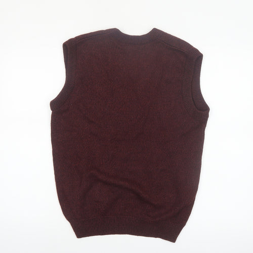 John Blair Men's Brown Sleeveless V-Neck Knit Vest Jumper Size S