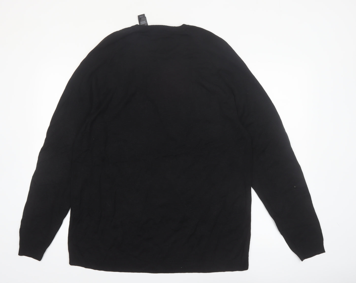 Claiborne Men’s Black XL Silk Blend Striped Pullover Jumper