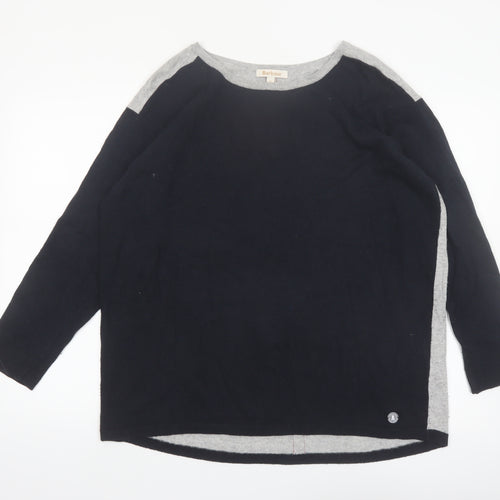 Barbour Womens Black Size 16 Boat Neck Pullover Jumper