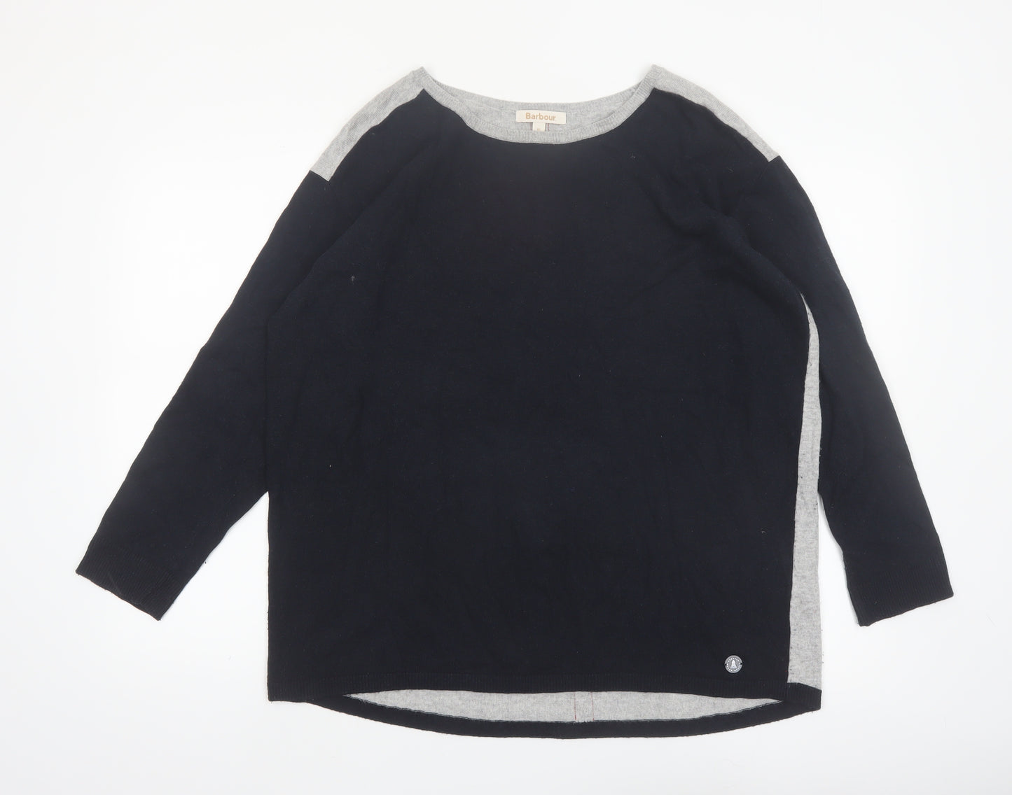 Barbour Womens Black Size 16 Boat Neck Pullover Jumper