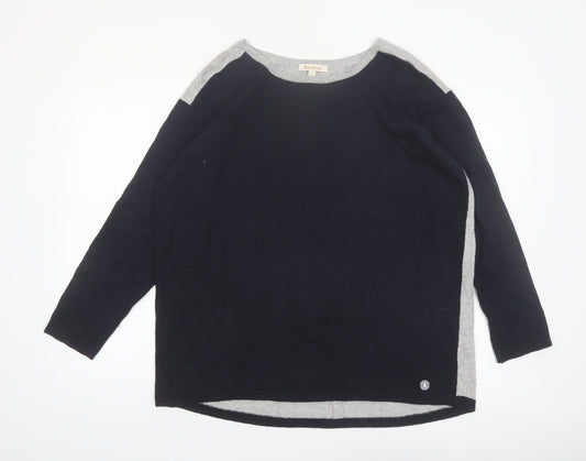 Barbour Womens Black Size 16 Boat Neck Pullover Jumper